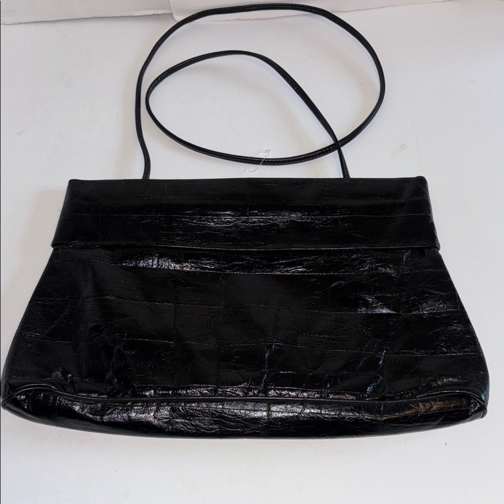 BLACK BAGS BY JANE DESIGNED BY MICHAEL… BLACK FAUX LEATHER CLUTCH/SHOULDER BAG
